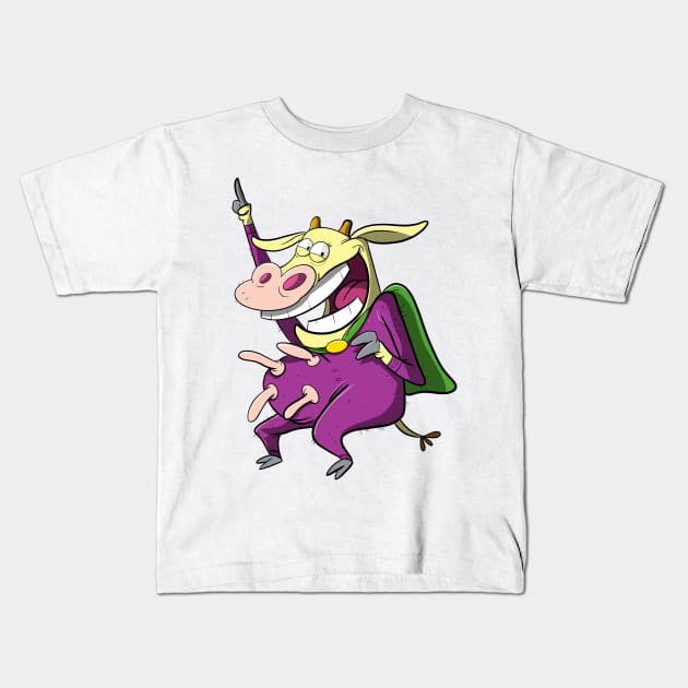 Super Cow Kids T-Shirt by ArtOfJHammond